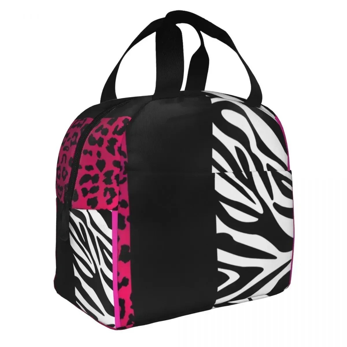 Custom Bag Custom Custom Hot Pink Zebra And Leopard Animal Print Stripes Portable Lunch Box For Leakproof Thermal Cooler Food In