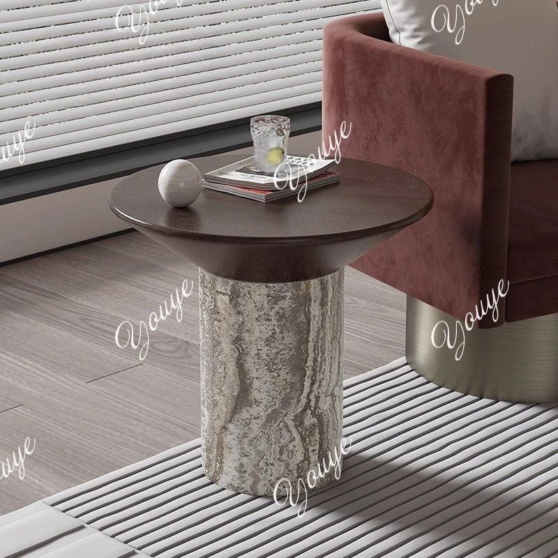 Italian light luxury high-end minimalist corner table modern minimalist luxury stone marble minimalist edge table high-end