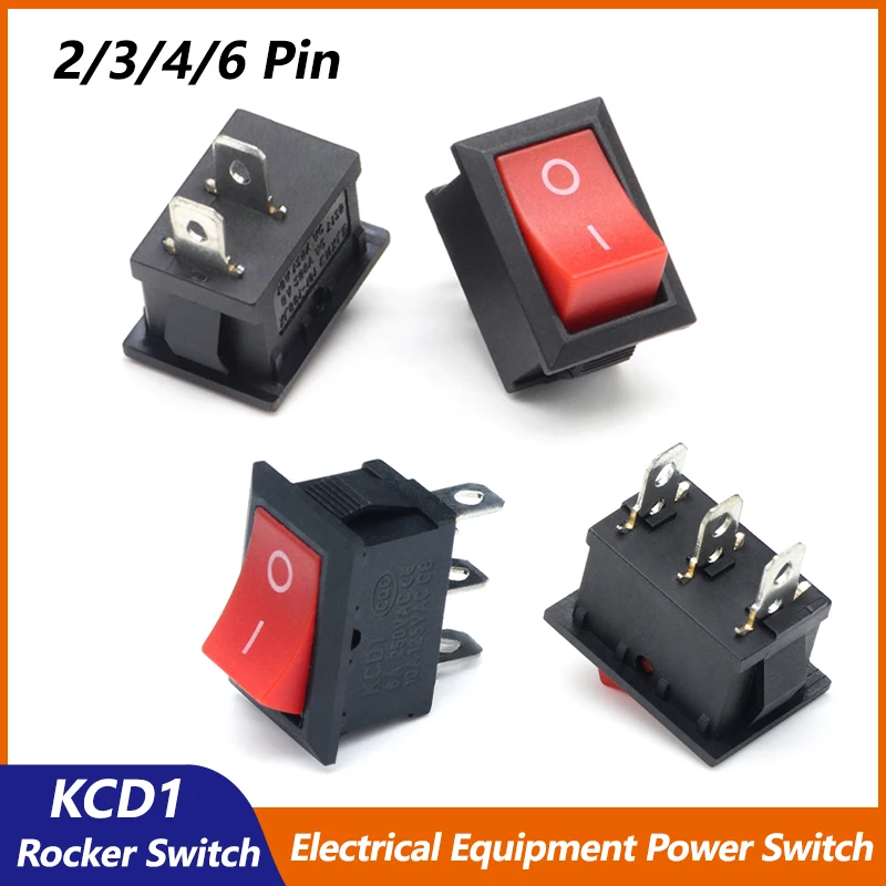 

KCD1 Square Rocker Switch 2/3/4/6 Pin 2/3 Position 6A/250V 10A/125V AC 15mm x 21mm Car Dash Dashboard On/Off Power Switches