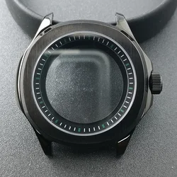 NH35 39.5mm Silvery / black Case Steel Box Have Chapter Ring Sapphire Glass Case Fit NH35 NH36 NH70 Movement Case 28.5mm Dial