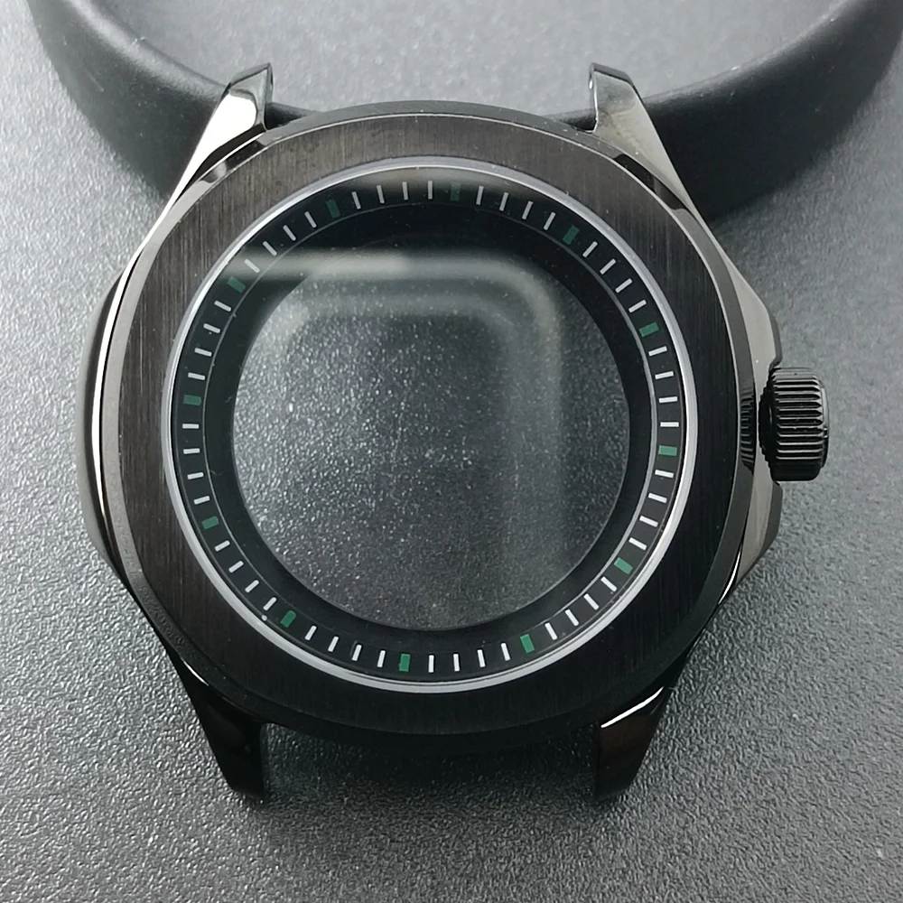NH35 39.5mm Silvery / Black Case Steel Box Have Chapter Ring Sapphire Glass Case Fit NH35 NH36 NH70 Movement Case 28.5mm Dial