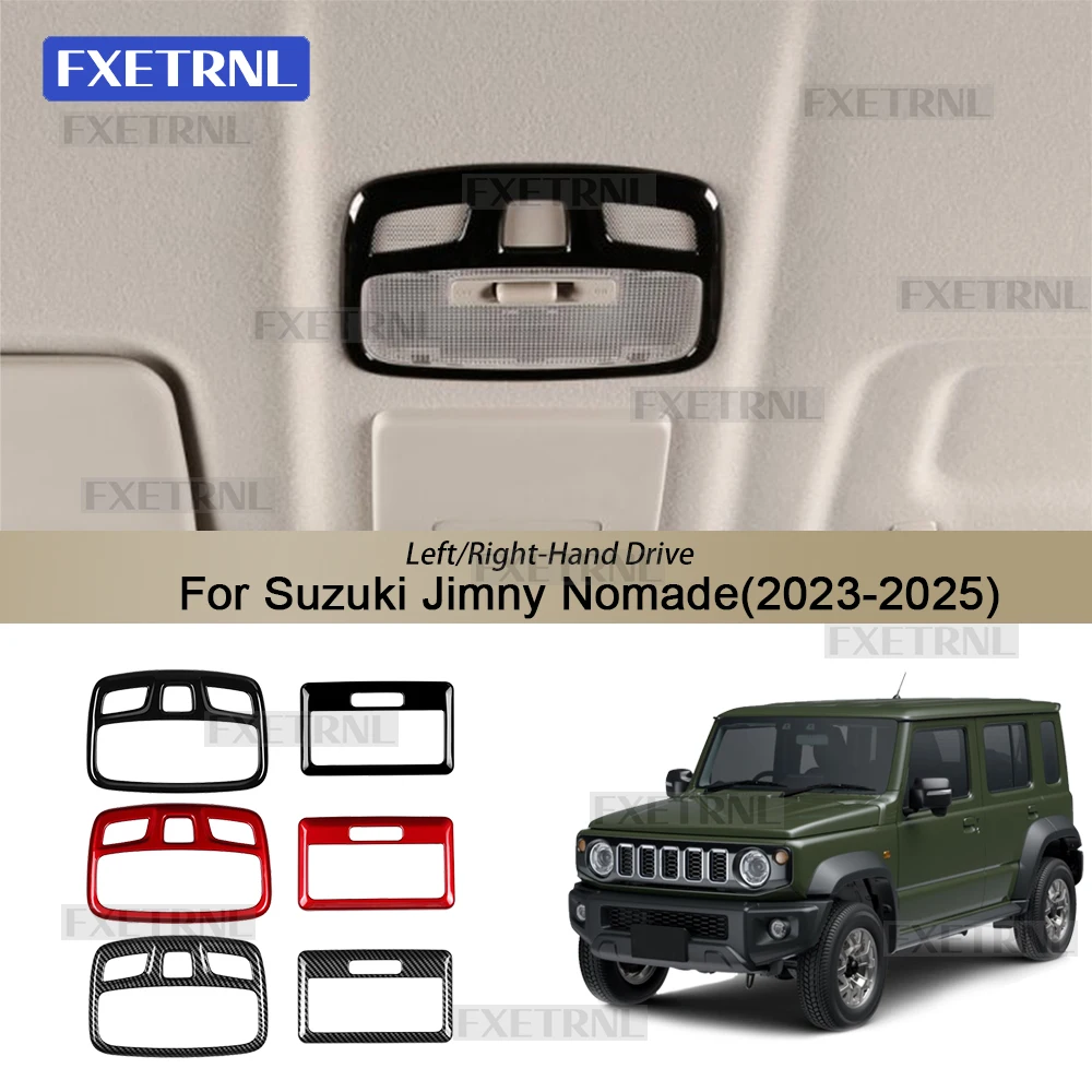 Pegatina de luz de lectura para Suzuki Jimny JB74 JB64 Nomade 2018-2025 3/5 puertas coche negro brillante accesorios de estilo de fibra de carbono