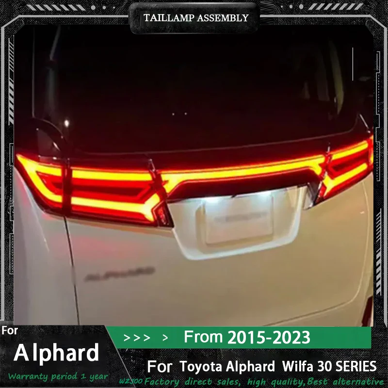 Car Lights For Toyota Alphard 2015-2023 Full LED Auto Taillight Assembly Upgrade DRL Dynamic Signal Lamp Tool Accessories Kit
