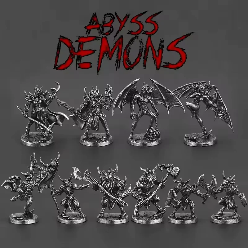 Fantasy Demon Fighting Soldiers Man Woman Model Figurines Miniatures Desktop Toy Ornaments Vintage Decorations Crafts Accessorie