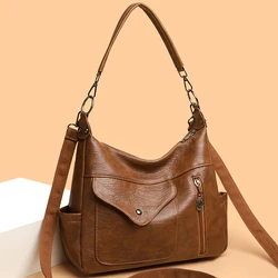 Luxury Large Capacity Crossbody Bag Women Bag Retro Pu Leather Ladies Casual Tote Designer Shoulder Bag Women's Handbag Sac 2025