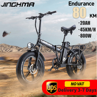 JINGHMA R8 Electric Bike 48V 800W Fat Tire ebike Folding bike Beach Cruiser Bike Mens Electric Bicycle adult Mountain bike ebike