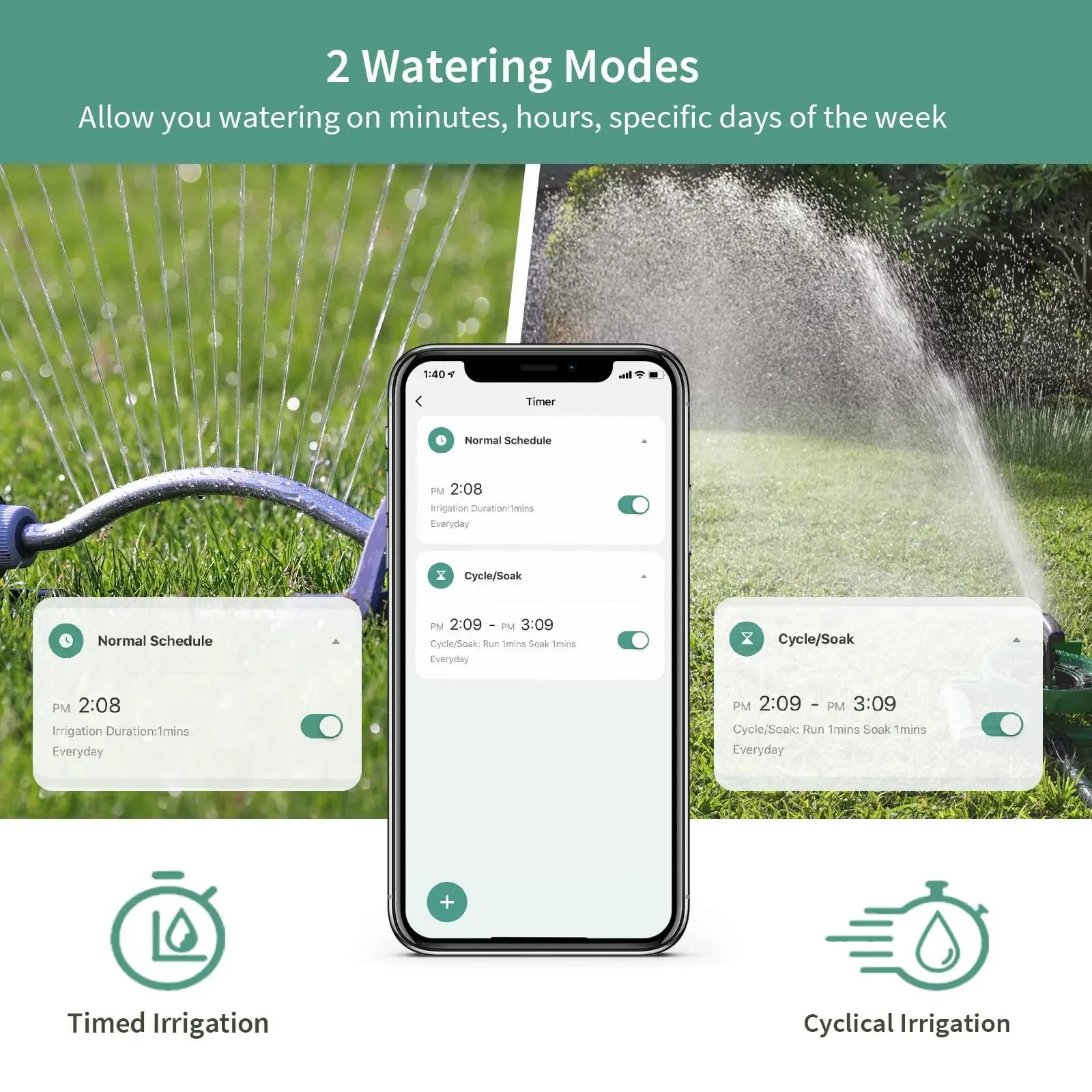 Diivoo WiFi Gateway Garden Watering Irrigation Controller Timing Watering Automatic Smartphone Remote Timer