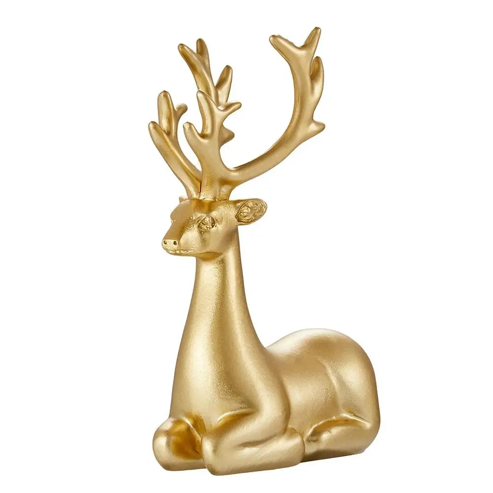 Creative Deer Desktop Ornament Modern Sitting/Standing Position Reindeer Sculpture Exquisite Cute Elk Home Decor TV Cabinet