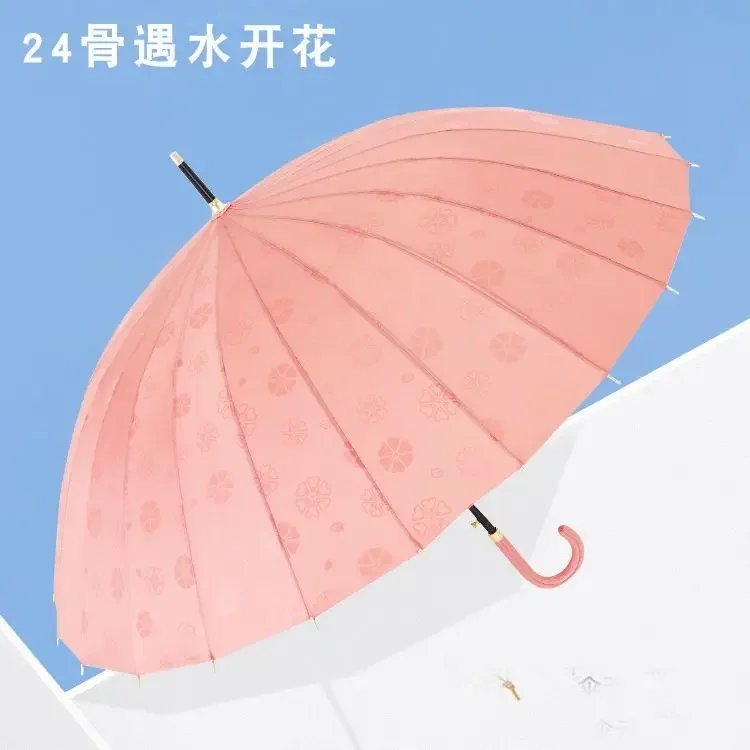 Umbrella Reinforced Thickened Umbrella Student Sturdy and Durable Bold Curved Handle Umbrella Automatic Long Handle