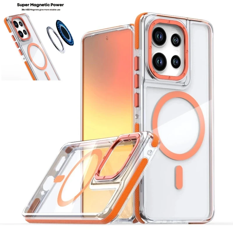 

For Magsafe Luxury Magnetic Clear Case for Motorola Moto Edge 60 50 Fusion 50 Pro 50Neo G86 G56 G15 G05 G55 G24 Shockproof Cover