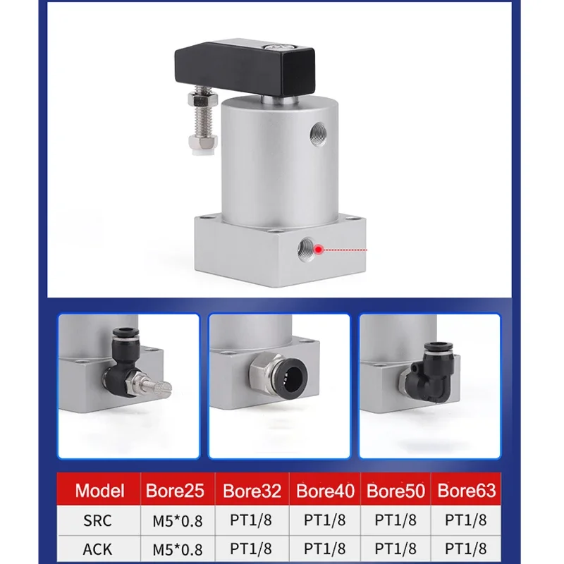 ACK25 ACK32 ACK40  ACK SRC Pneumatic Rotary Clamping Air 90degrees 180degrees Cylinder ACK50 ACK63 SRC25 SRC32SRC40 SRC50 SRC63