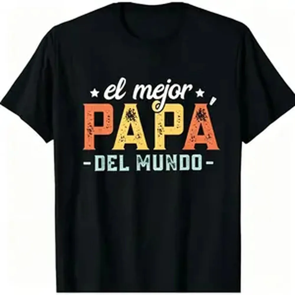 Menswear 100% Cotton Short-Sleeve Crew Neck Casual Dad T-Shirt - Smooth Seamless Fabric, 