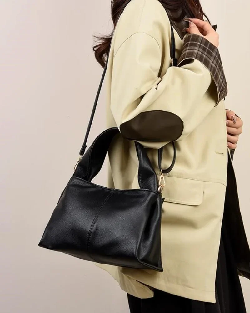 

2025 New Women's Classic Luxury Solid Color Designer Leather Handbag Crossbody Top-handle Bag Elegant Ladies Purse Bolso
