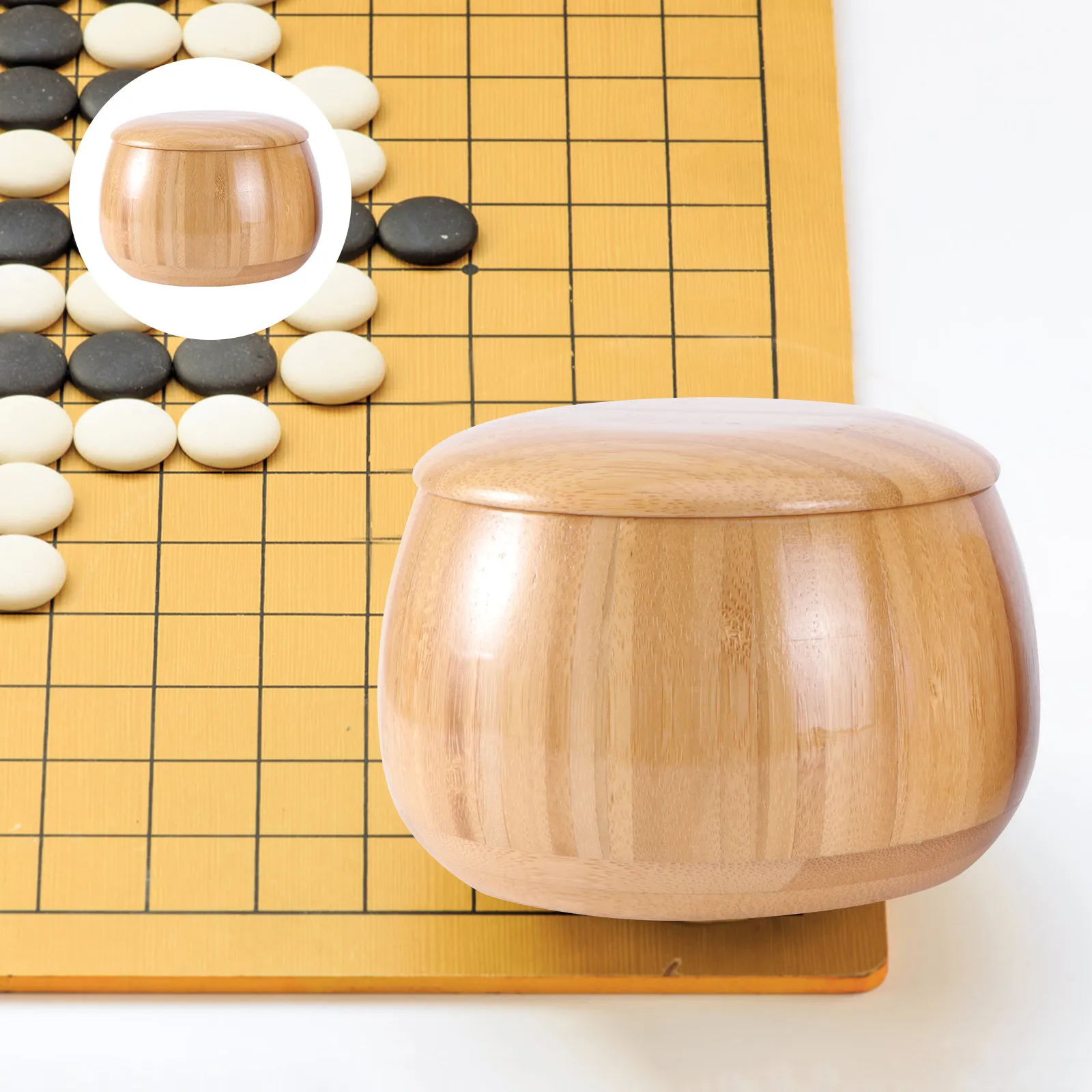 2Pcs Wooden Set Storage Can Handmade Container Chess Pieces Candy Dried Fruit Play Board Game