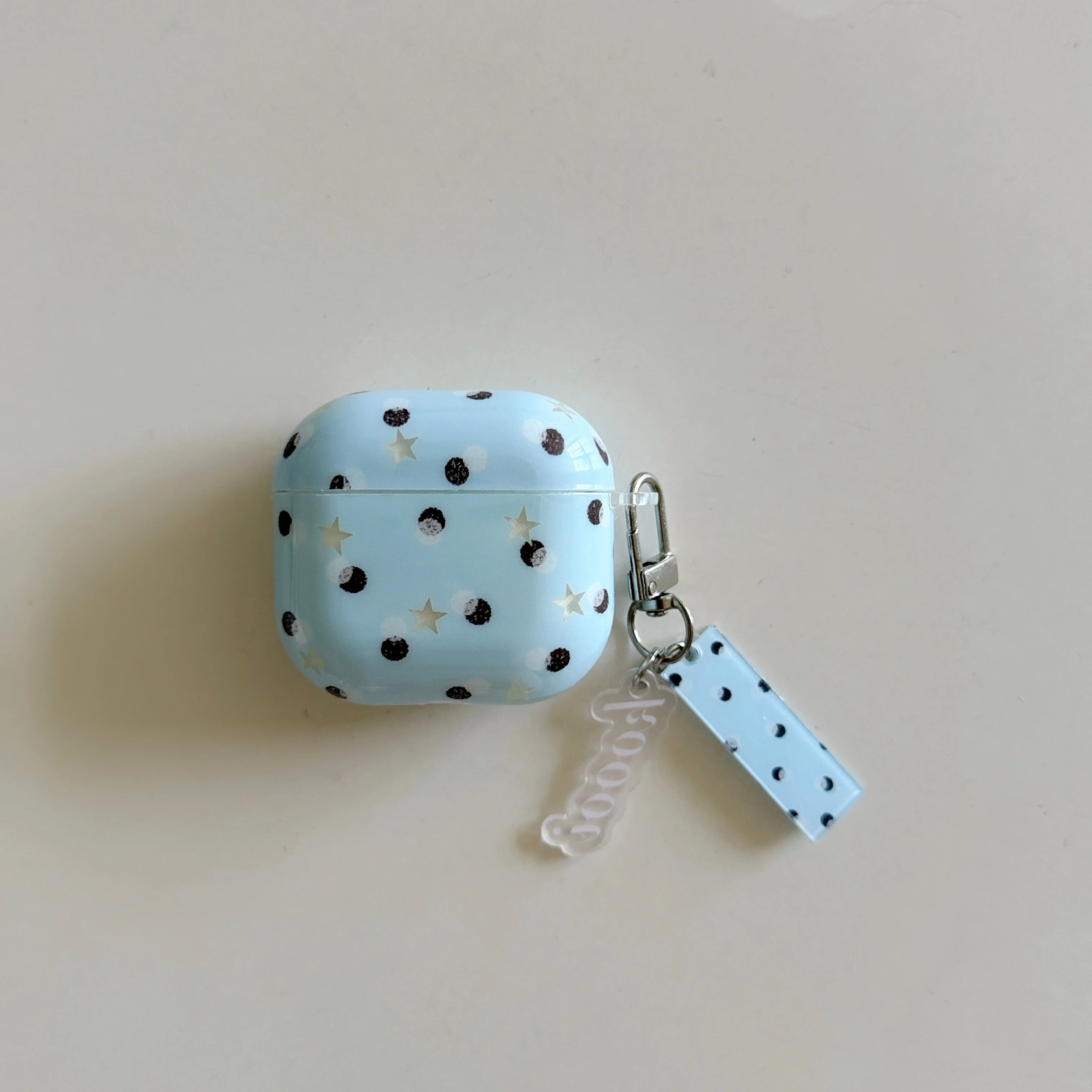 Cute Polka Dot Star Print Earphone Case For AirPods 5 4 3 2 1 Pro3 Pro2 Pro Soft Hard PC Bluetooth Headset Protective Cover