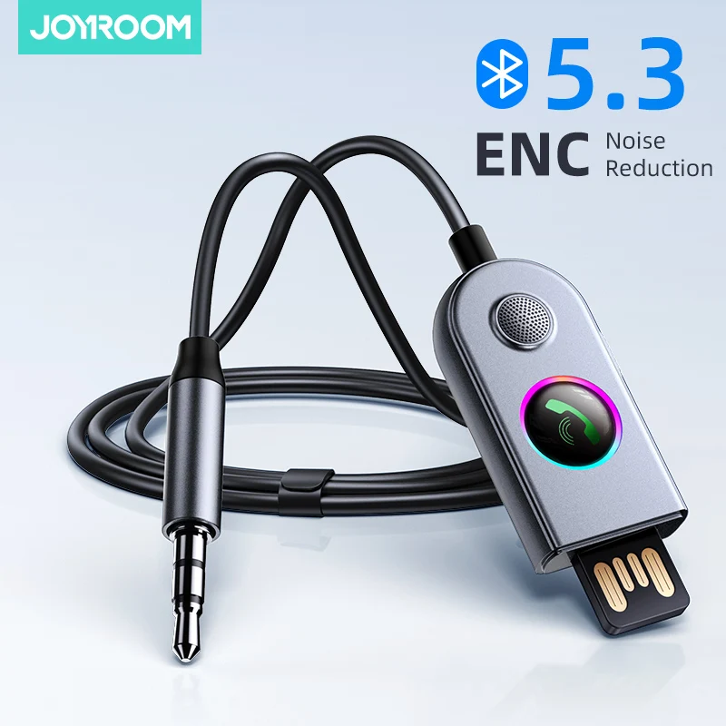 JOYROOM Bluetooth 5.3 ricevitore adattatore Aux per auto kit vivavoce per auto AUX Audio Jack da 3.5mm ricevitore Wireless musicale per auto