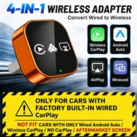 2026 Upgrade 4 in 1 CarPlay Android Auto AirPlay Wireless Adapter Mirror Link Smart USB Dongle For Volvo Benz MG Kia Toyota 2