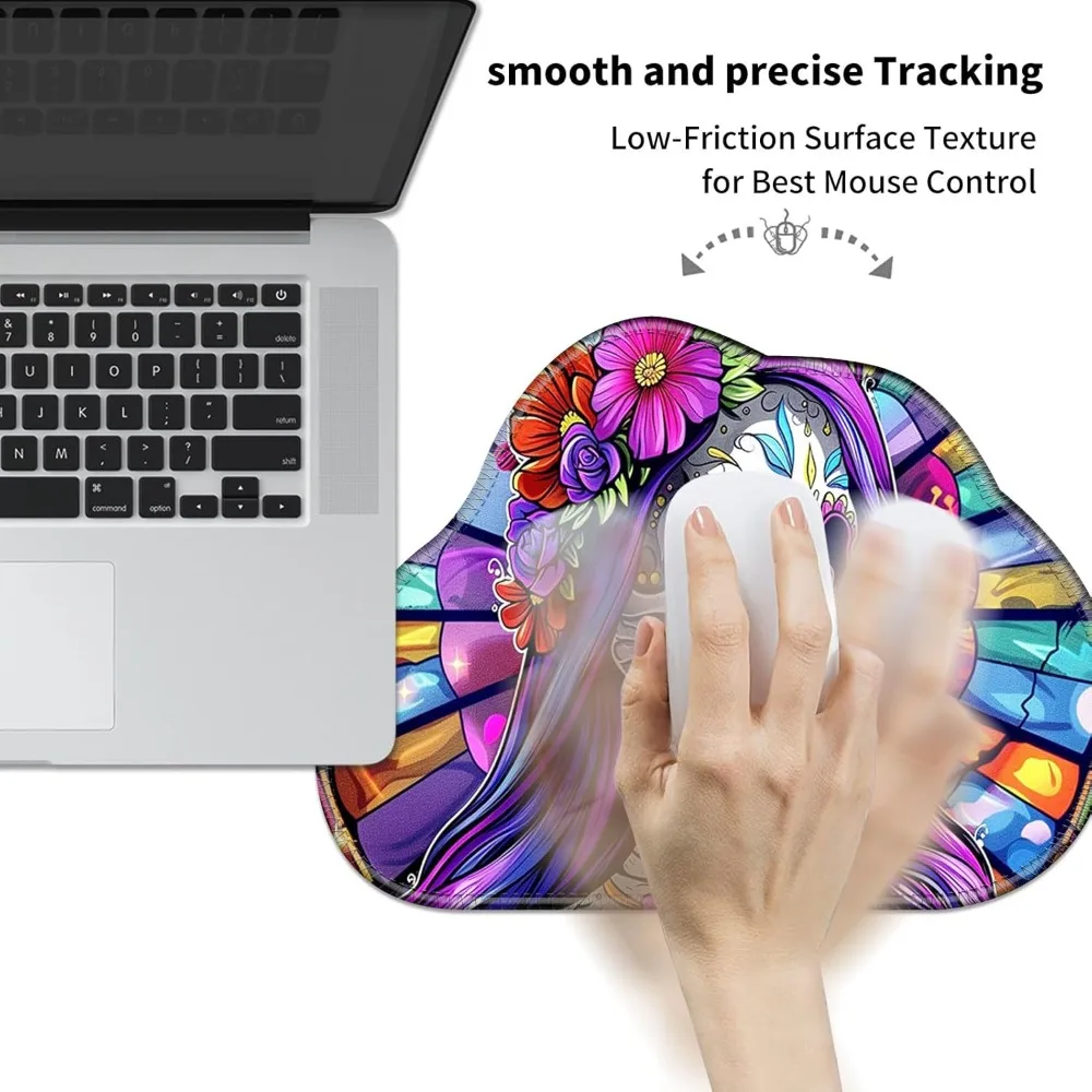 Large Black Rubber Base Mouse Pad with Stitched Edges, 11.8x9.4 inches, Suitable for Mouse Pads and Laptops, Including Coasters