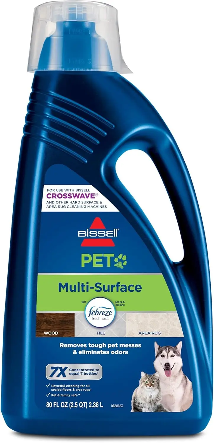 

Multi-Surface Pet Solution with Freshness, Dissolves Dirt and Sticky Messes for Hard Floors and Rugs, 80oz