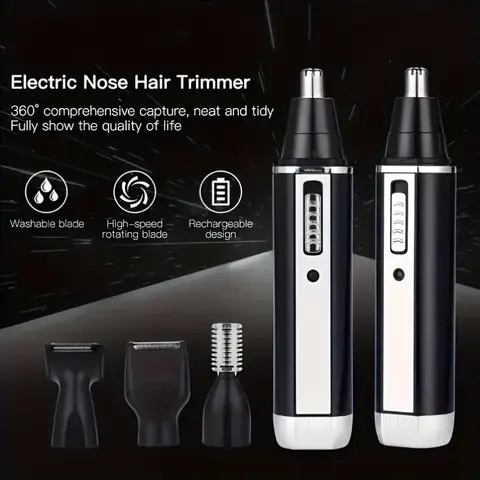 휴대용 전기 코 헤어 트리머, 충전식, USB 충전, 얼굴 머리 및 눈썹에 더 적합 Best5 8 1pc 휴대용 및 다기능 4 in 1 충전식 코 헤어 트리머, 수염 트리머, 남성용 미니 면도기