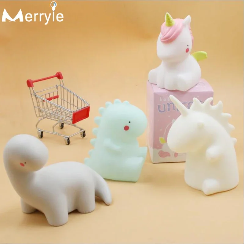 

Creative Animal Night Lamp Carton Dinosaur Unicorn Led Night Light for Baby Kids Sleeping Toy New Year Christmas Gifts Battery