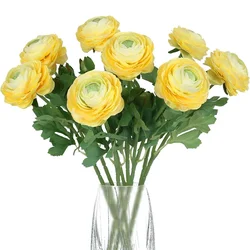 8PCS Ranunculus Artificial Flowers Silk Ranunculus Flowers for Wedding Bouquets Centerpiece Floral Party Home Decor