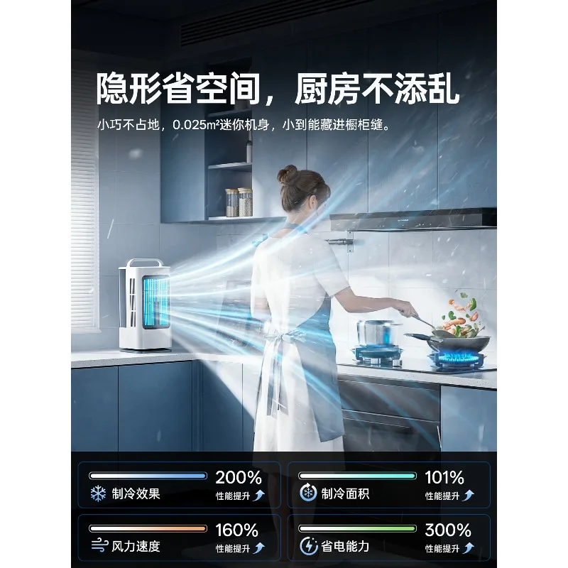 Mini Silent Bladeless Air Cooler Portable Mobile Cooling Fan Desktop Cold Wind Machine For Home Kitchen Bedroom