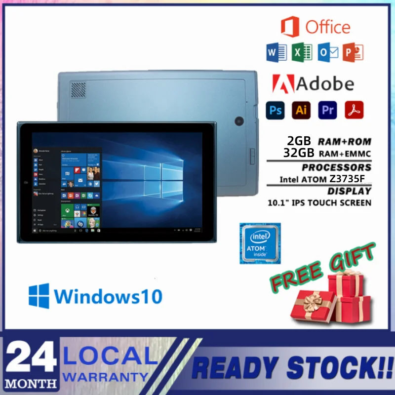 

Galavey 10K Tablet Windows 10 2GB RAM 32GB ROM 10.1" Tablets PC Intel Atom Z3735F Dual Camera HDMI