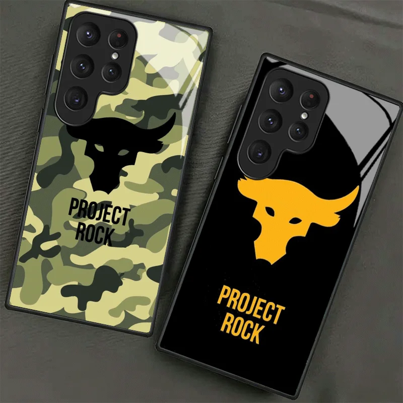 The Rock Dwayne Johnson Tempered Glass Phone Case for Samsung Galaxy S24 S25 S26 Ultra Edge S23 FE S22 Plus S21 + S20 Shockproof