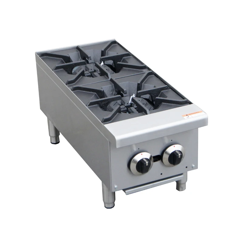 Stainless Steel Gas Stove 2 Burners Professional Gas Range Gas Hot Plate