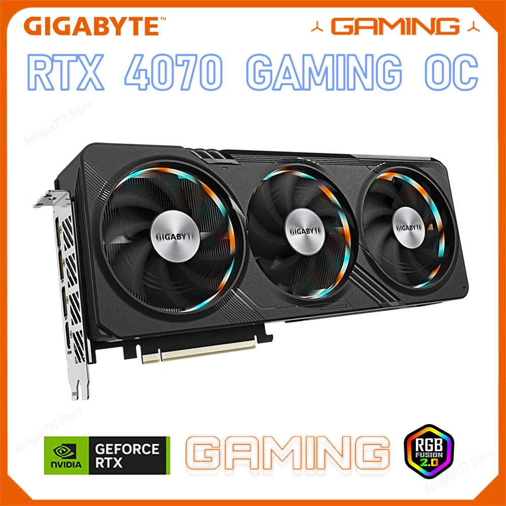 Imagem -05 - Gigabyte-rtx 4070 Gaming oc Placa de Vídeo 12g Gráficos Gddr6x Gddr6x Pci Express 4.0 Suporta Amd Cpu Intel Nvidia Rtx 4070 Novo