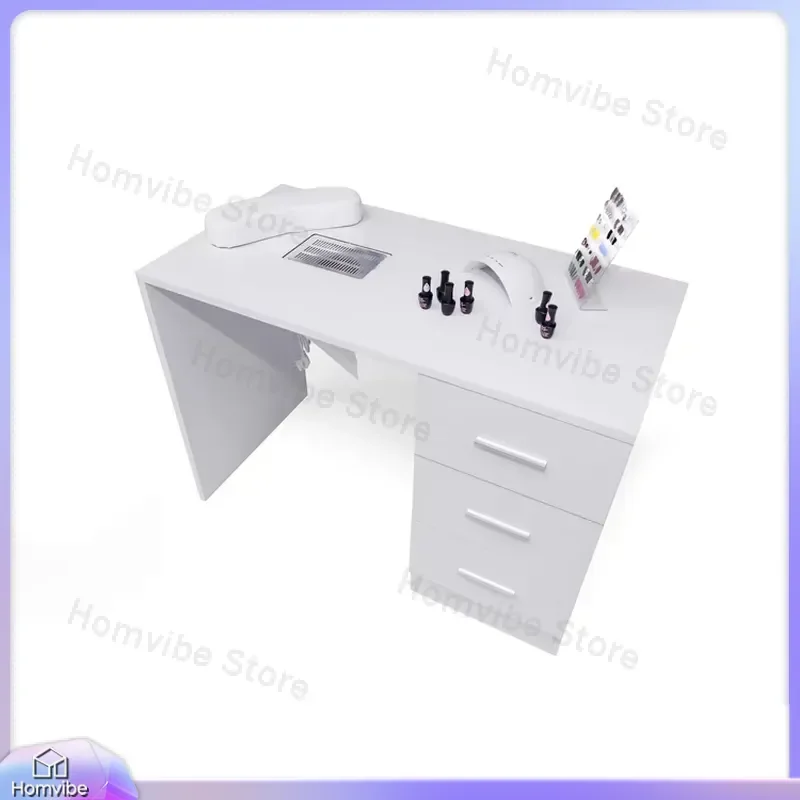 Multi-Functional Nail Table for Manicure Pedicure Salon with Exhaust Fan Adjustable Height Hand Rest Pad Nail Art Station