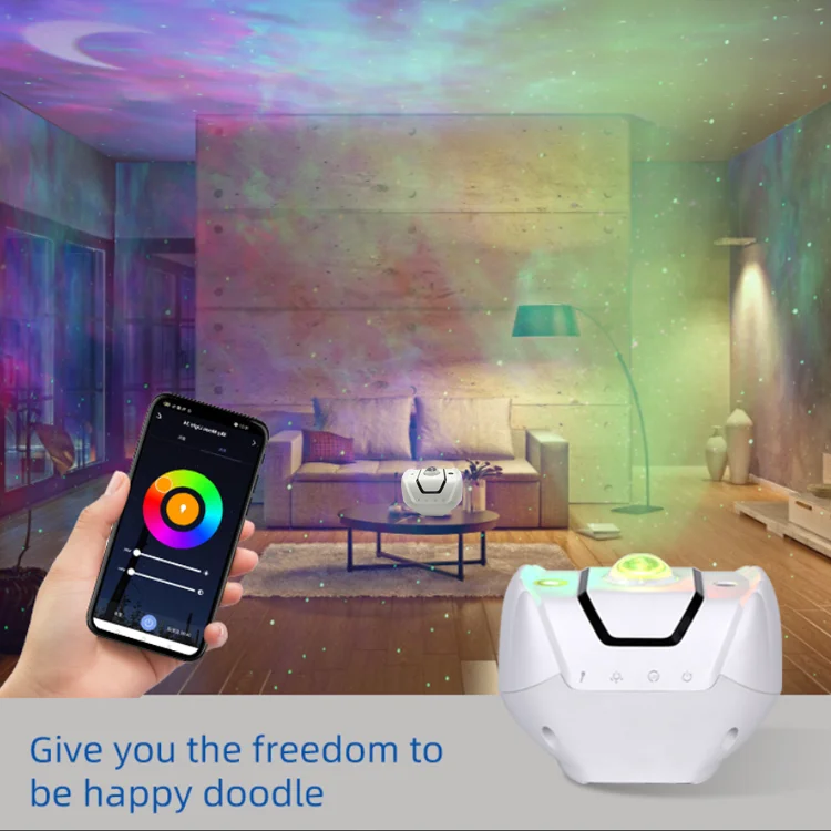 A star projector moon night light that can decorate the living room and create a romantic atmosphere for the home (WIFI control)