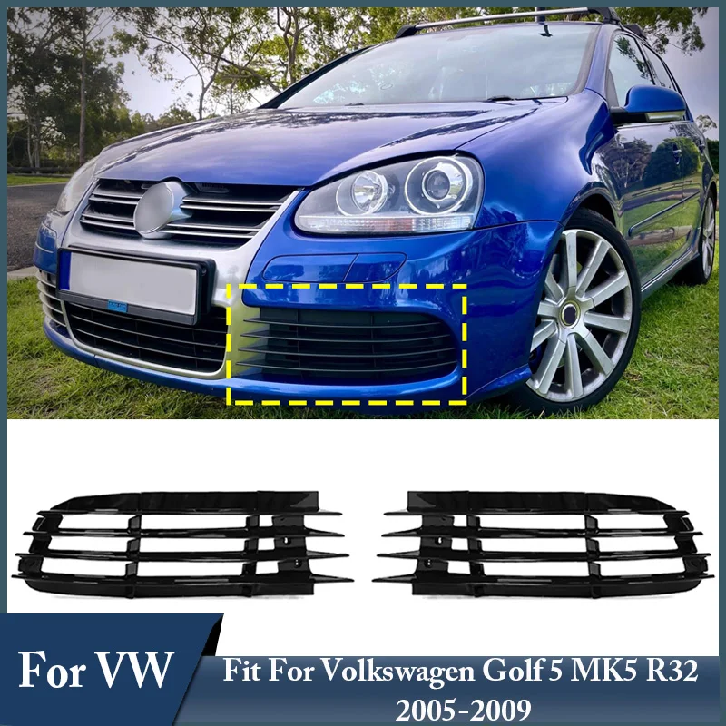 

Передний бампер автомобиля, противотуманная фара, крышка левой, правой внешней рамки, подходит для Volkswagen Golf 5 MK5 R32 2005-2009, автомобильные аксессуары