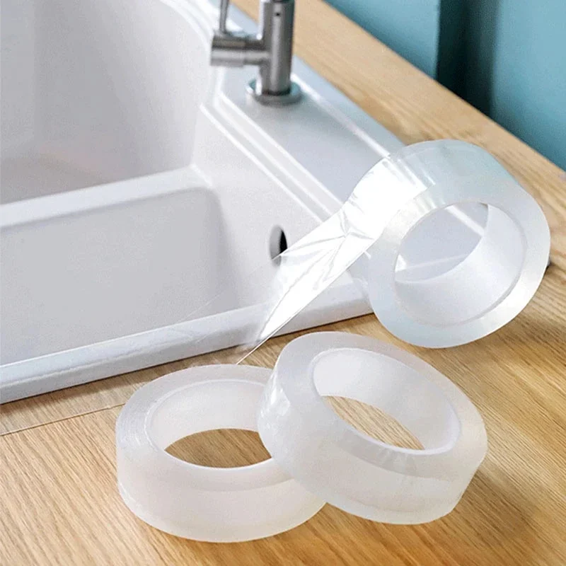 Doppelseitiges Nano-Klebeband, geeignet für Schwimmbad, Küche, Familienrestaurant, Badezimmer, wasserdichtes, schmutzabweisendes, durchscheinendes Klebeband