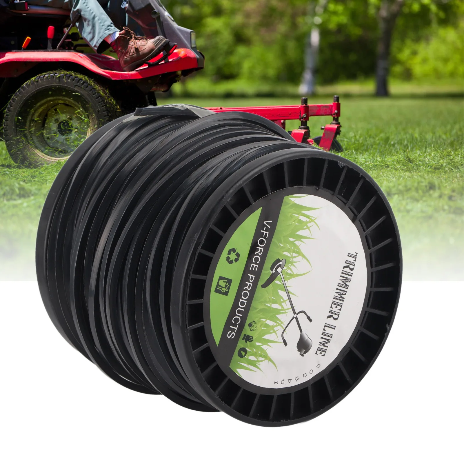 3.3mm Square String Trimmer Line Black Nylon Cutting Line High Efficiency Low Noise Replacement for Lawn Mower Weed Eater