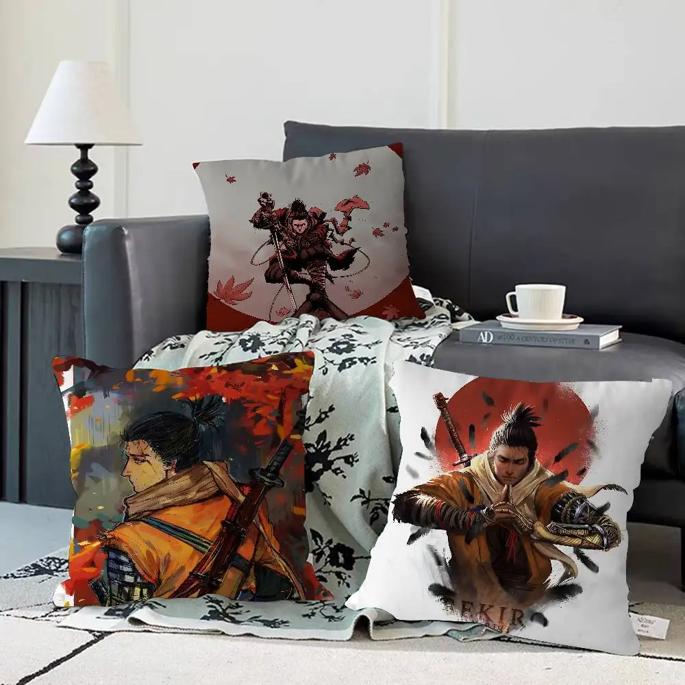 Sekiro الظلال يموت مرتين وسادة غطاء الوسادة المخدة غرفة المعيشة أريكة ديكور المنزل حسب الطلب