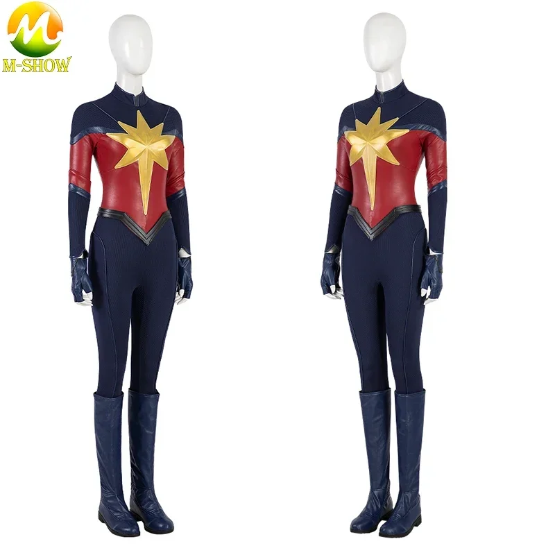 

Captain Carol Cosplay Costume Heroine Carol Danvers Jumpsuit Set Superhero Outfit Halloween