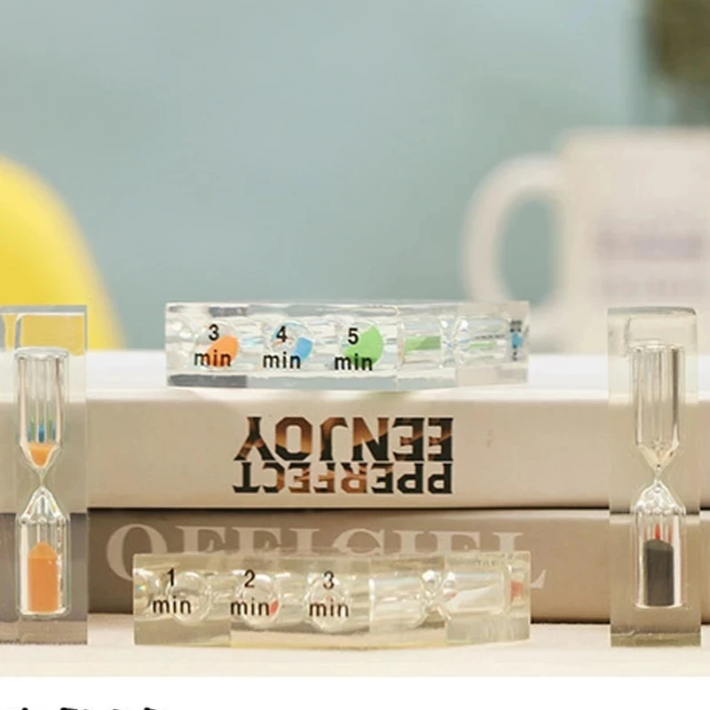 1/2/3 Minute Colorful Hourglass Timer Three-In-One Acrylic Hourglass Sandglass Sand Timer Clock 3+4+5 Minutes Sand Clock Timers