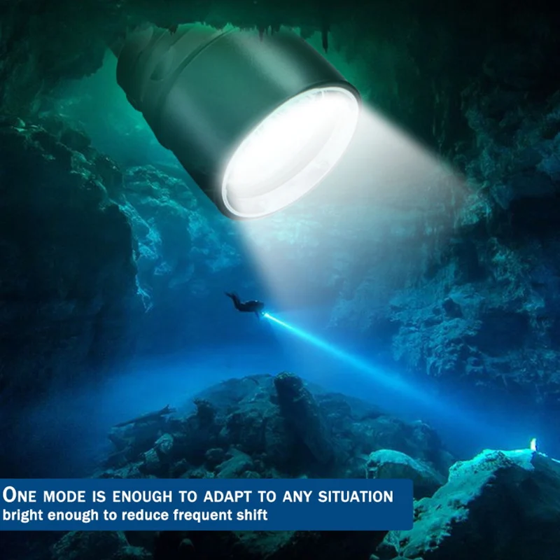 1800 Lumens 150M Underwater IPX - 8 Scuba Diving Flashlight for Diving / Mountain, Waterproof Dive Flashlight