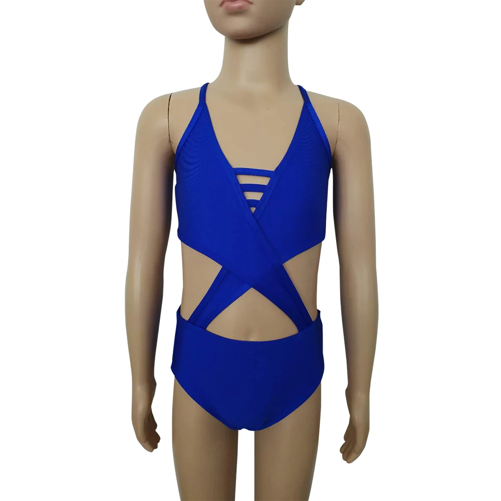 

Kids Girls Retail and wholesale nylon modern dance ballet body suit training suit dance school group performance