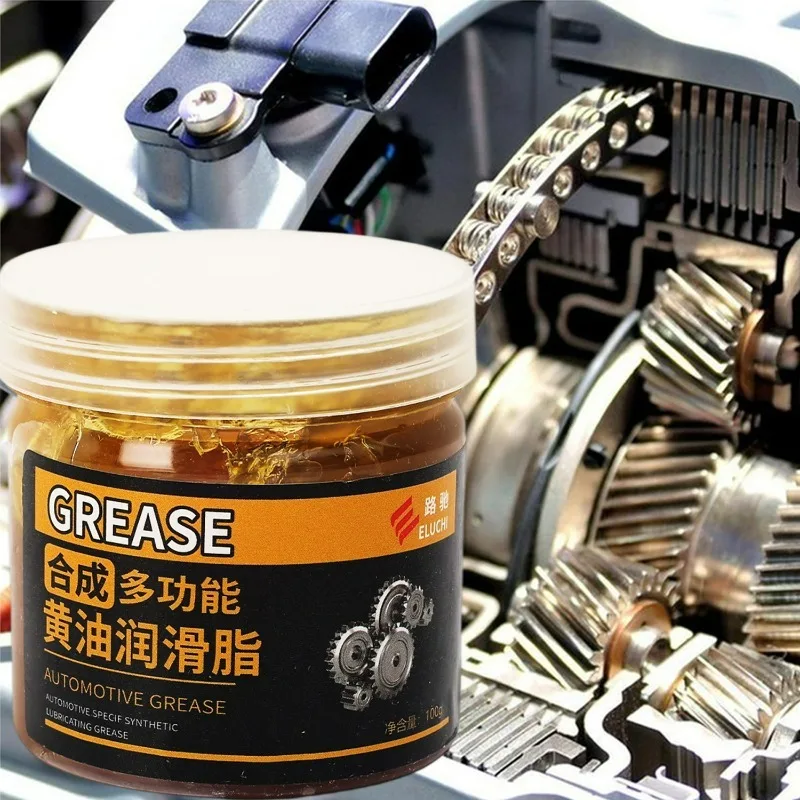 จาระบีลิเธียมสีเหลือง ทนความร้อนสูง สูตรน้ำมันอเนกประสงค์จากแร่ สำหรับหล่อลื่นบานพับหลังคาซันรูฟ รถยนต์  100 กรัม