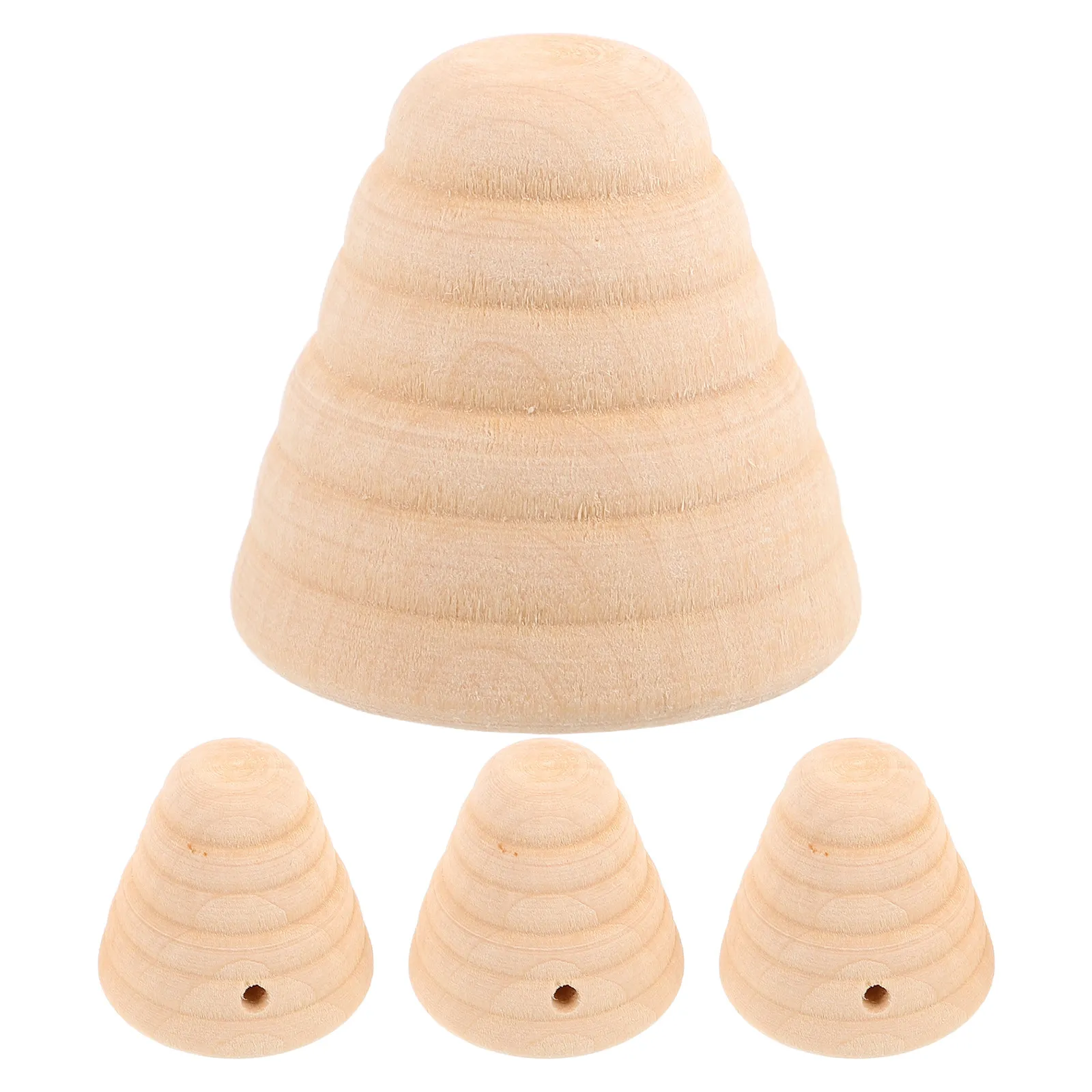 Unfinished Wooden Beehive Decorations 4Pcs DIY Honeycomb Rustic Tiered Tray Decor for Spring Bee Theme