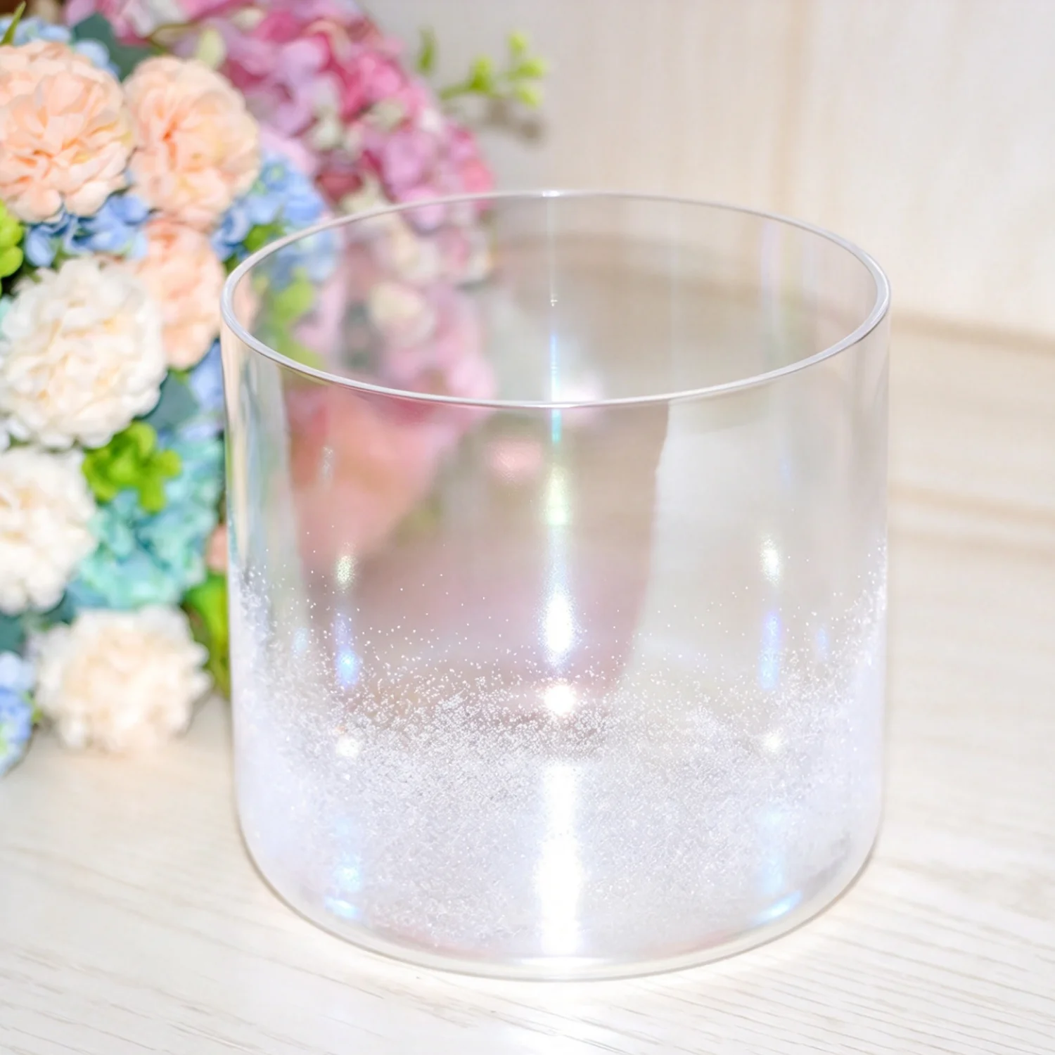 STAR LINKUP 6inch 432hz G  White Pearl Sandblasting Alchemy Crystal Singing Bowl for Sound Healing