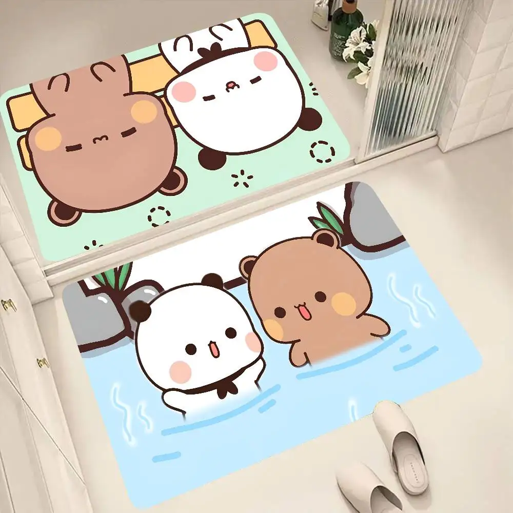 Cartoon Paar Bär Yier Bubu Boden Matte Geeignet Für Wohnzimmer Küche Bad Nicht-slip Matte Haushalt Fuß Matte