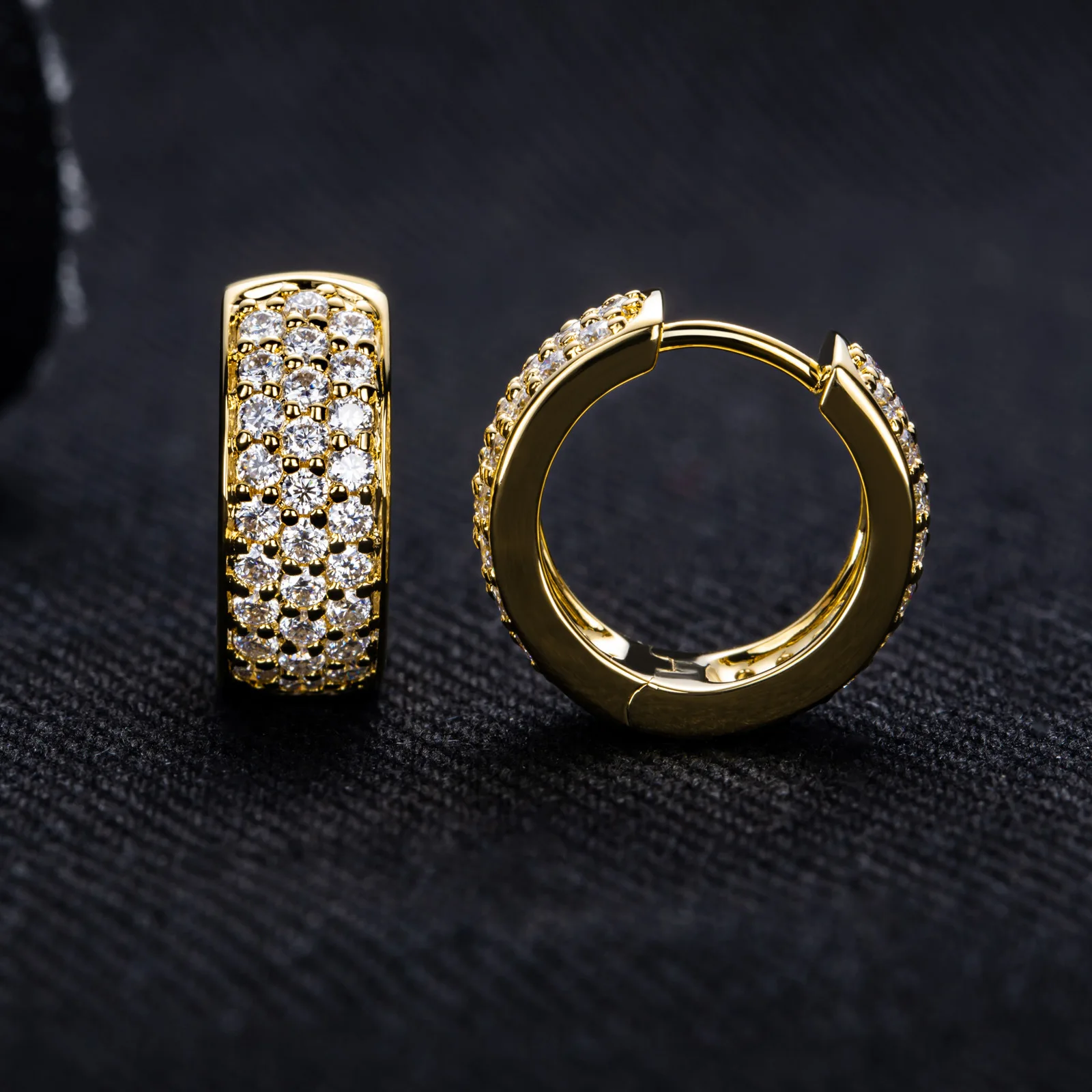 Halaile S925 فضة/وردي/ذهبي مويسانيتي صف وأقراط للرجال والنساء تألق غرامة مجوهرات ضوء الموضة الفاخرة