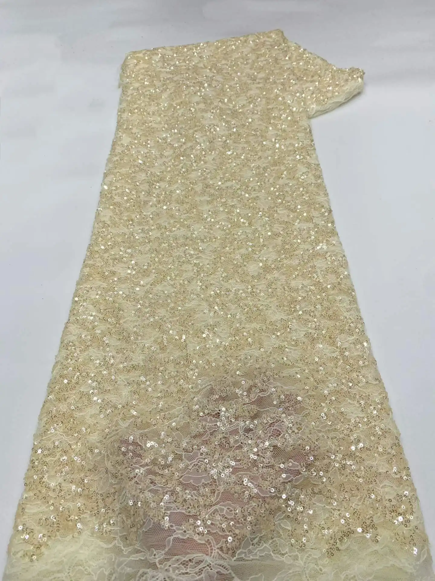 

Elegant African Groom Lace Fabric 2026 Nigerian French Sequins Tulle Lace Fabric Bridal Wedding Party Dresses