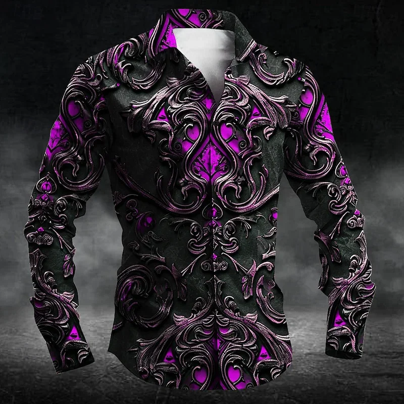 Men\'s casual outdoor street T-shirt long sleeve 3D shirt soft and comfortable new three-dimensional fashion plus size US size