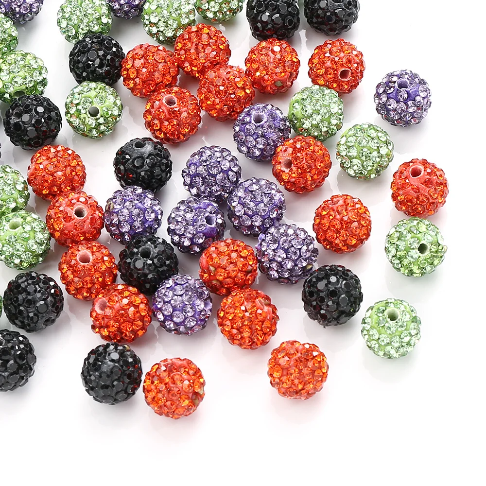 Iyoe 20 stücke Strass Harz Ton Weihnachten & Halloween Spacer Perlen für Schmuck machen Armband Halskette DIY Handwerk Ornament