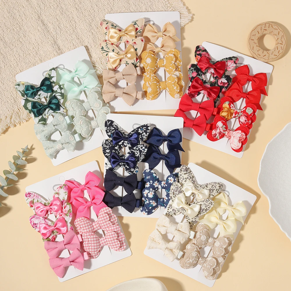 1 Set Bow Printed Hair Clips Daily Wear By Princess Girls Children Teenagers As Well As Gifts for Girls' Party Hair Accessories